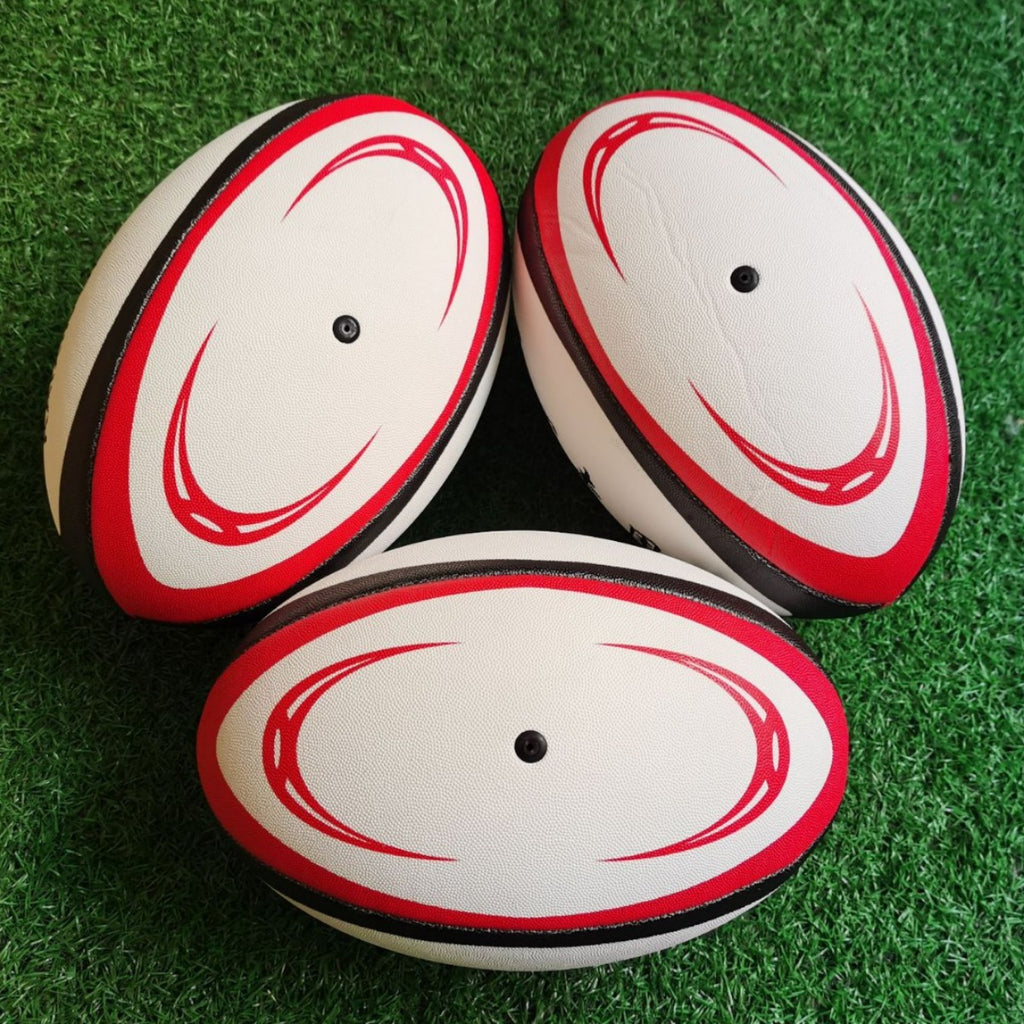 Custom PU Leather Rugby Ball – Official Size 5, Machine Stitched, Durable for Training & Match Play