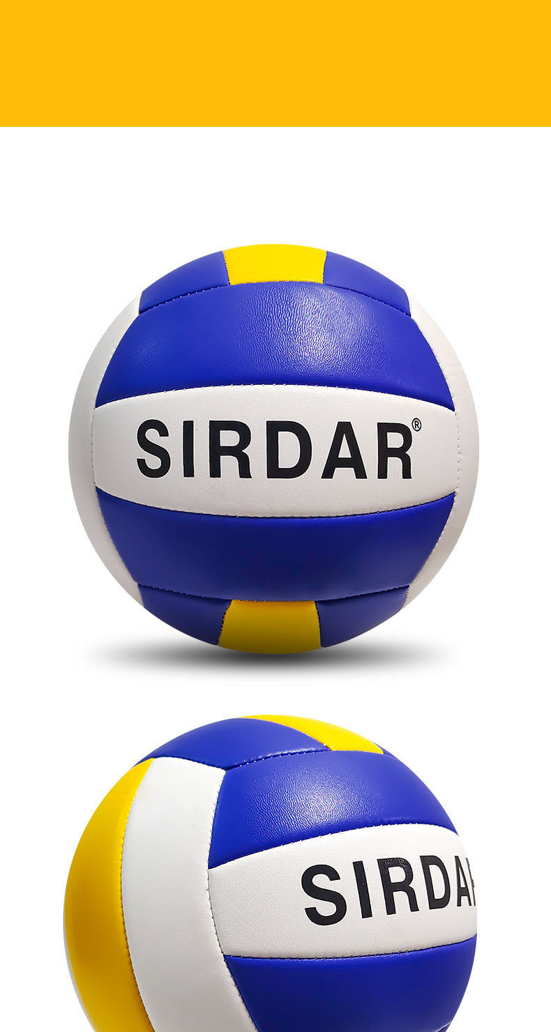 Official Size 5 Volleyball – High Visibility Blue Yellow White – Durable Faux Leather for Indoor/Outdoor Training & Competition
