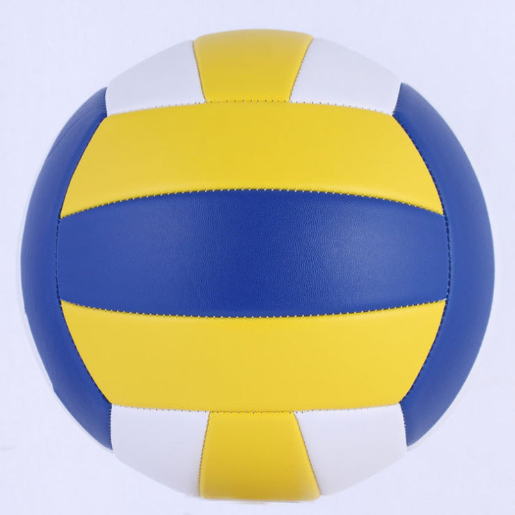 Official Size 5 Volleyball – High Visibility Blue Yellow White – Durable Faux Leather for Indoor/Outdoor Training & Competition