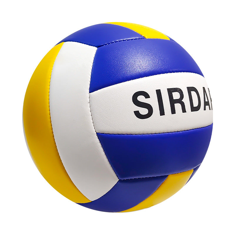 Official Size 5 Volleyball – High Visibility Blue Yellow White – Durable Faux Leather for Indoor/Outdoor Training & Competition
