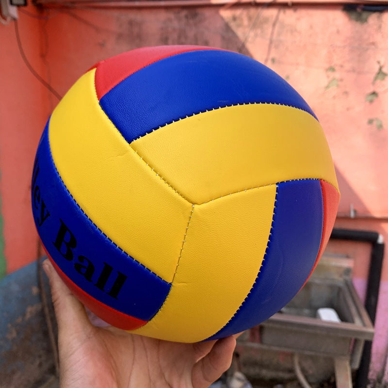 Official Size 5 Volleyball – High Visibility Blue Yellow White – Durable Faux Leather for Indoor/Outdoor Training & Competition