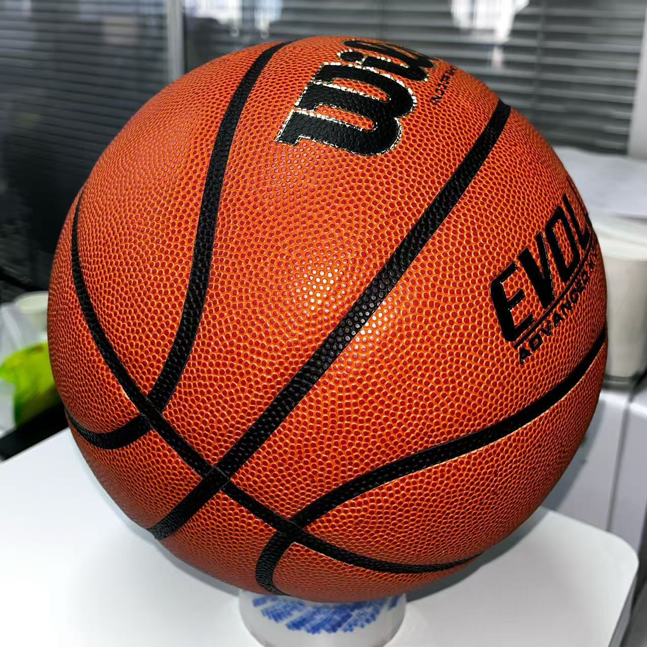 Official Size 7 Basketball – High-Visibility Orange & Cream PU Leather – Durable Anti-Slip Grip for Indoor/Outdoor, School, Gym & Competitive Play